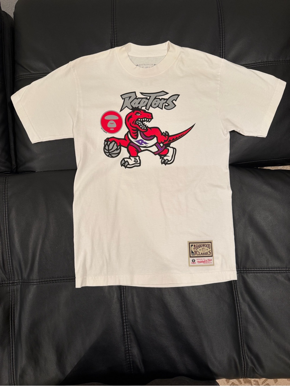 AAPE by Bathing Ape Mitchell & Ness Toronto Raptors White Graphic Tee